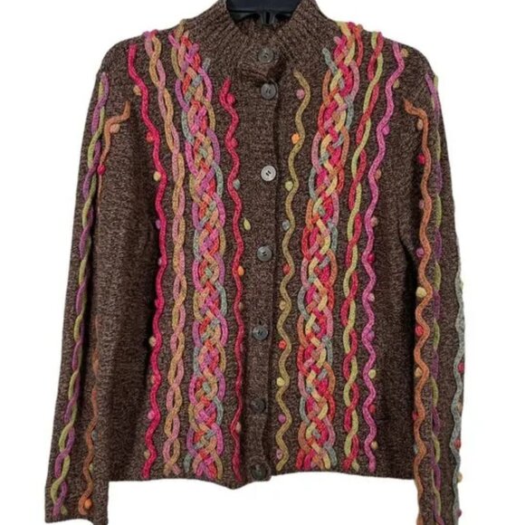 Talbots Sweaters - ✨ Talbots Embroidered Lambswool-Blend Knit Cardigan – Size Large ✨